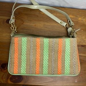 Sondra Roberts Bag Straw Purse Neon